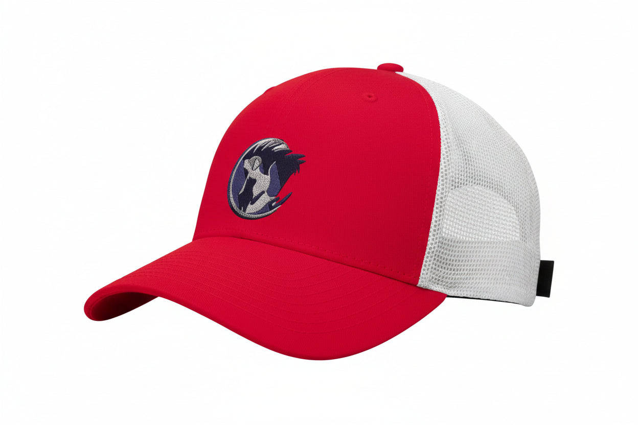 red and white dog, cat and horse cap 